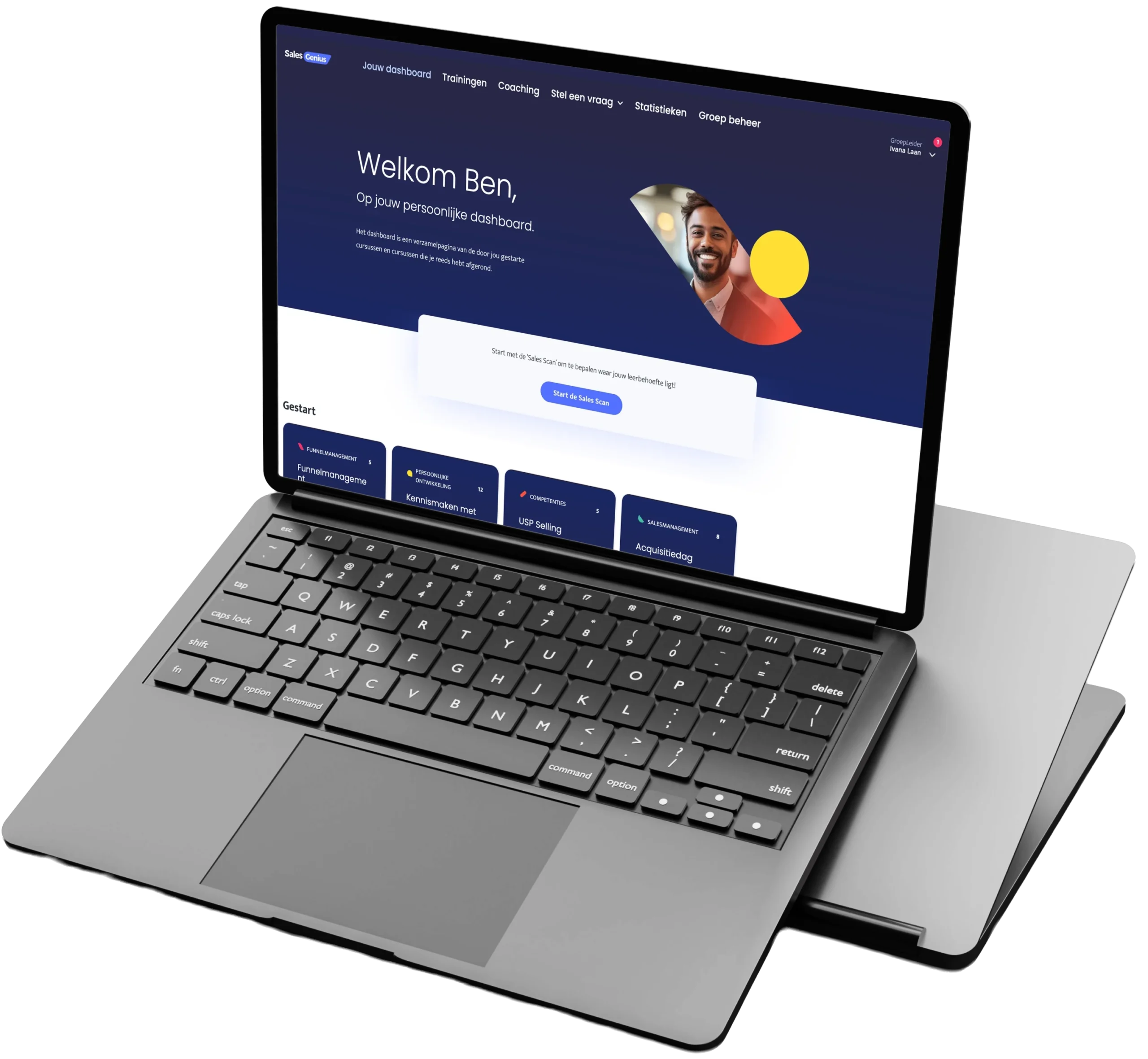 Sales Genius Dashboard op laptop