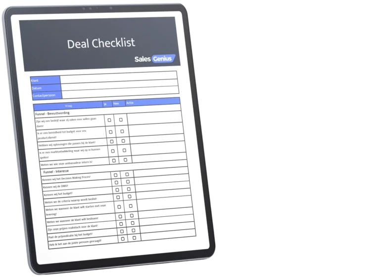 Deal checklist Sales Genius