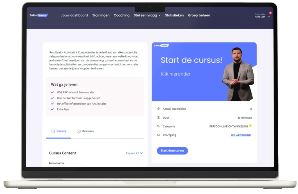 Sales Genius dashboard
